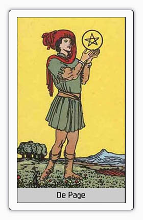 tarot pentakels de page